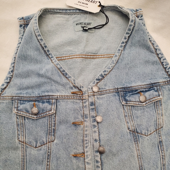 Velvet Heart Denim Vest Size XL - Picture 2 of 2
